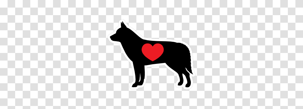 I Love My Siberian Husky Silhouette With Heart Sticker, Mammal, Animal, Cat, Pet Transparent Png