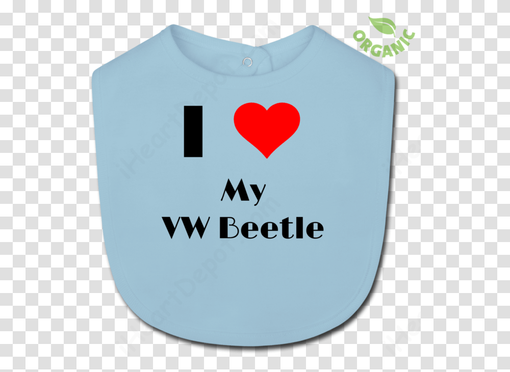 I Love My Vw Beetle Organic Baby Bib T Shirt, Heart, Diaper, T-Shirt, Clothing Transparent Png