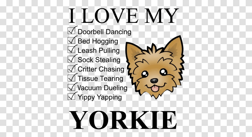 I Love My Yorkie Yorkie Tshirt Language, Mammal, Animal, Cat, Pet Transparent Png