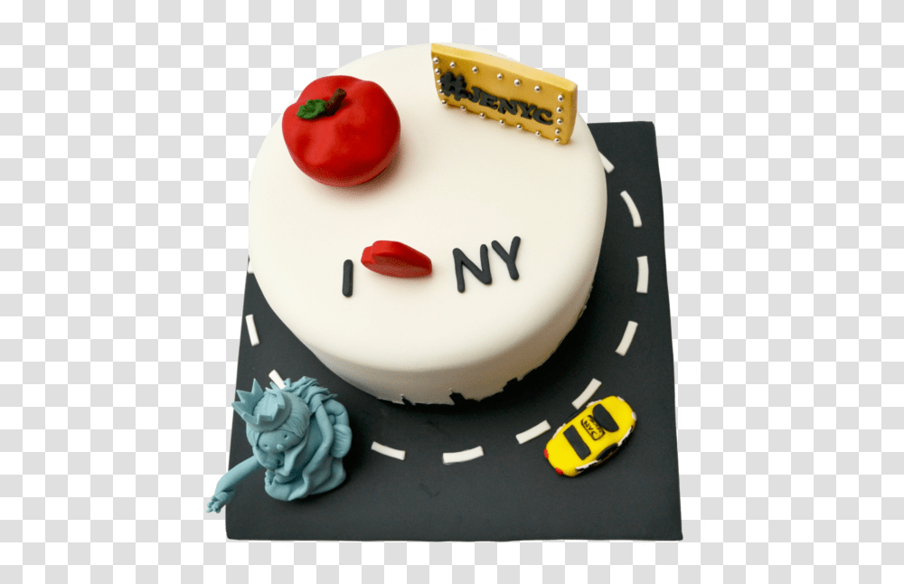 I Love New York Cake I Love Nyc With Edible Statue, Birthday Cake, Dessert, Food, Icing Transparent Png