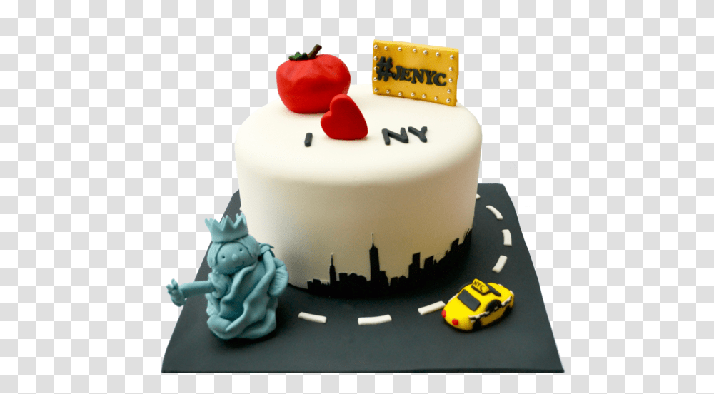 I Love New York Cake I Love Nyc With Edible Statue, Dessert, Food, Birthday Cake, Wedding Cake Transparent Png