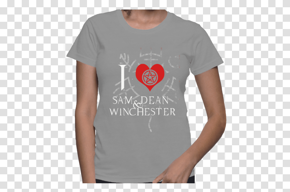 I Love Sam And Dean Winchester Computer Science Tshirt Logo, Clothing, Apparel, T-Shirt, Sleeve Transparent Png
