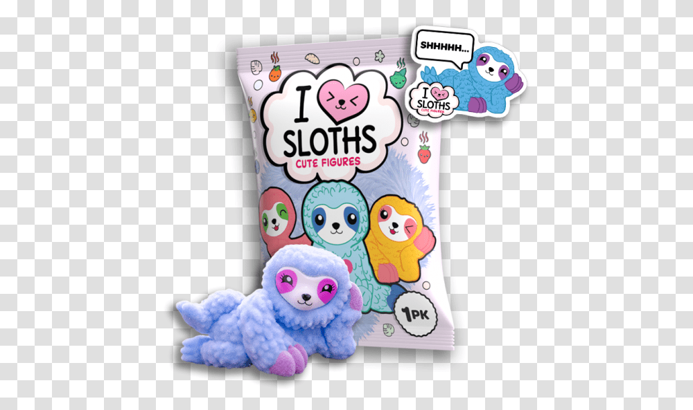 I Love Sloths Figures Love Sloths Cute Figures, Cushion, Sweets, Food, Text Transparent Png