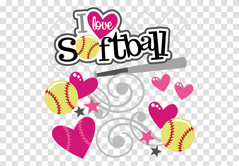 I Love Softball Softball For Scrapbooking, Poster, Advertisement, Flyer, Paper Transparent Png