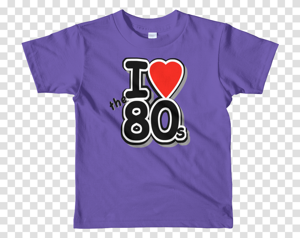 I Love The 80 S Short Sleeve Kids T Shirt Heart, Apparel, T-Shirt Transparent Png