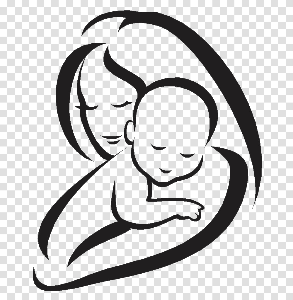 I Love You Mother Picture Mom And Baby Clipart, Stencil, Face, Floral Design Transparent Png