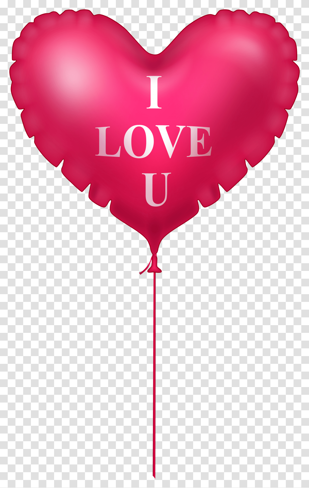 I Love You Pink Heart Balloon Image Love Heart Balloon Transparent Png