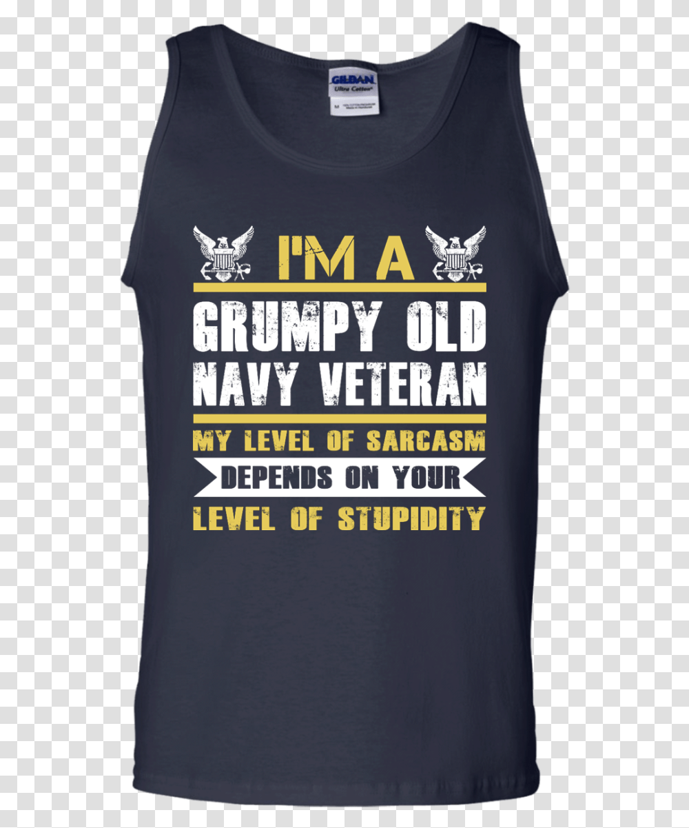 I'm A Grumpy Old Navy Veteran Shirt Tank Sweater Active Tank, Apparel, T-Shirt, Sleeve Transparent Png