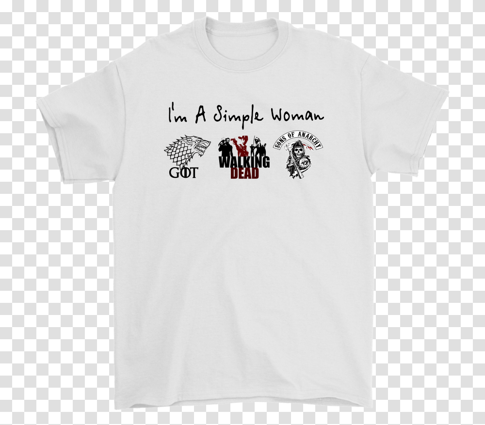 I'm A Simple Woman I Love Got Walking Dead Sons Of Snoopy Joe Cool Christmas, Apparel, T-Shirt Transparent Png