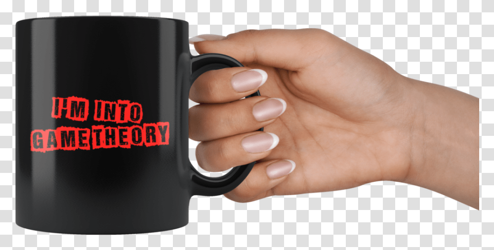 I'm Into Game Theory 11oz Black Mug Funny Dnd, Person, Hand, Coffee Cup, Nail Transparent Png