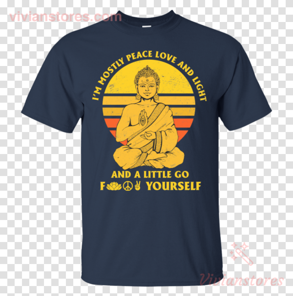 I'm Mostly Peace Love Light And A Little Go Yoga Vintage T Shirt, Apparel, T-Shirt, Person Transparent Png