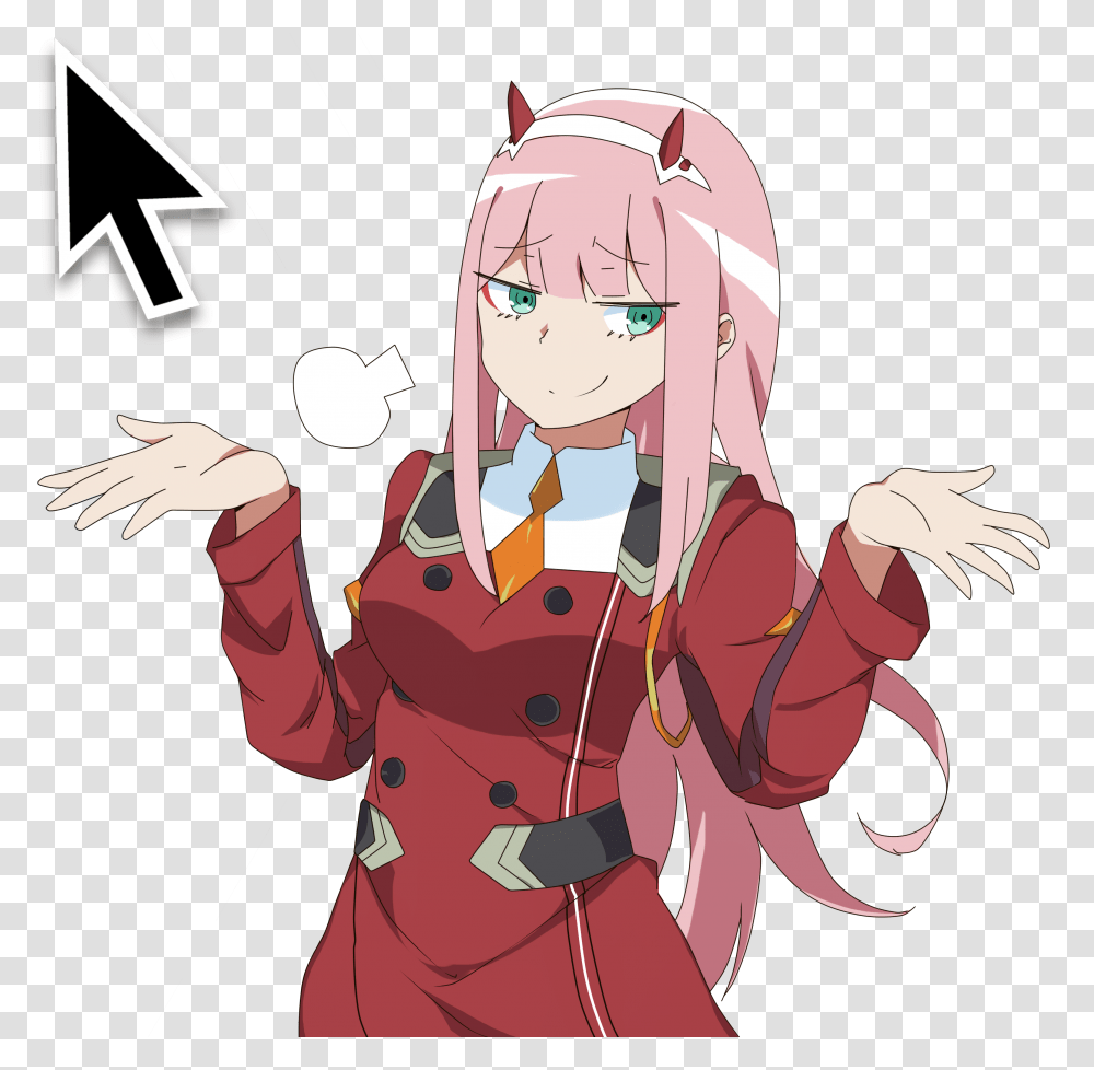 I Made A Mouse Cursor For Best Girl Link In Comments Zerotwo Zero Two Background, Person, Human, Performer, Helmet Transparent Png