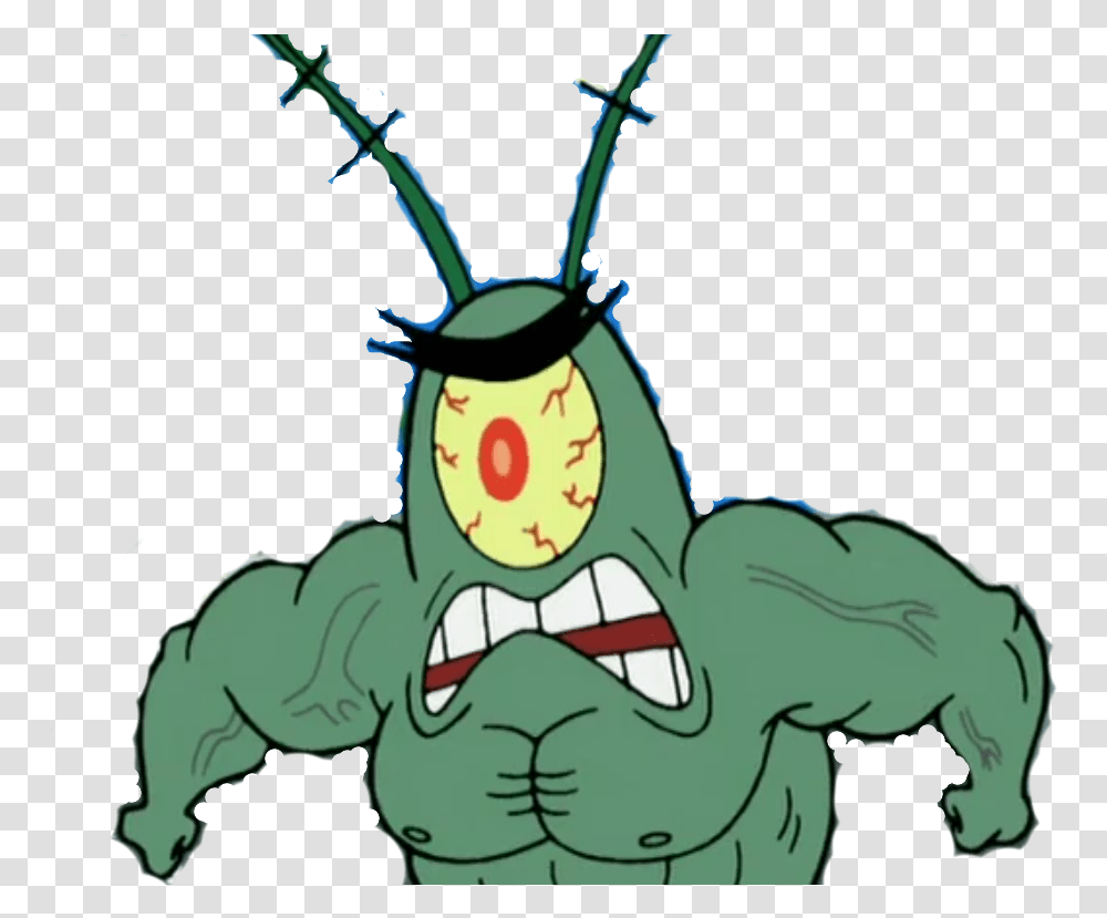 I Made A Of Buff Plankton Feel Plankton Angry, Green, Animal, Plant, Cat Transparent Png