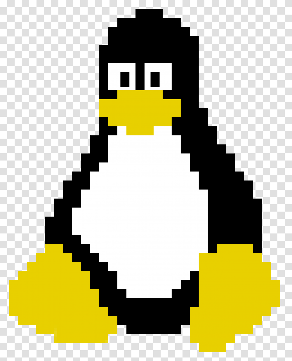 I Made A Pixel Art Tux Figured It Could Be Useful To Some, Animal, Bird, Text, Symbol Transparent Png