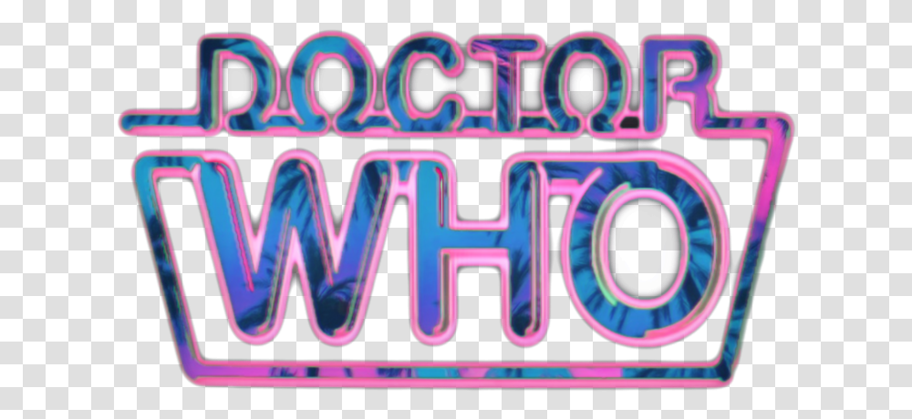 I Made A Vaporwave Doctor Who Logo Dot, Neon, Light, Purple, Text Transparent Png