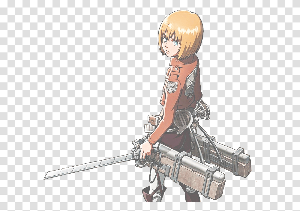 I Made This Armin For An Old Theme Ages Attack On Titan Gear Anime, Gun, Weapon, Weaponry, Person Transparent Png