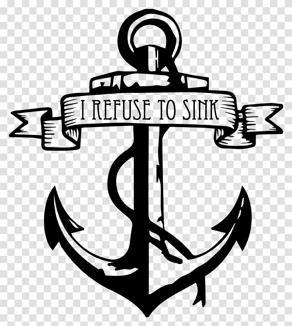 I Refuse To Sink Anchor Coloring Pages Anchor Tattoo, Gray, World Of Warcraft Transparent Png