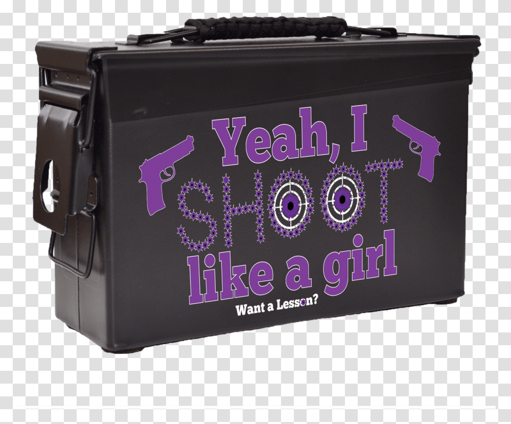I Shoot Like A Girl Ammo Can Purple, Bag, Briefcase, Box, First Aid Transparent Png