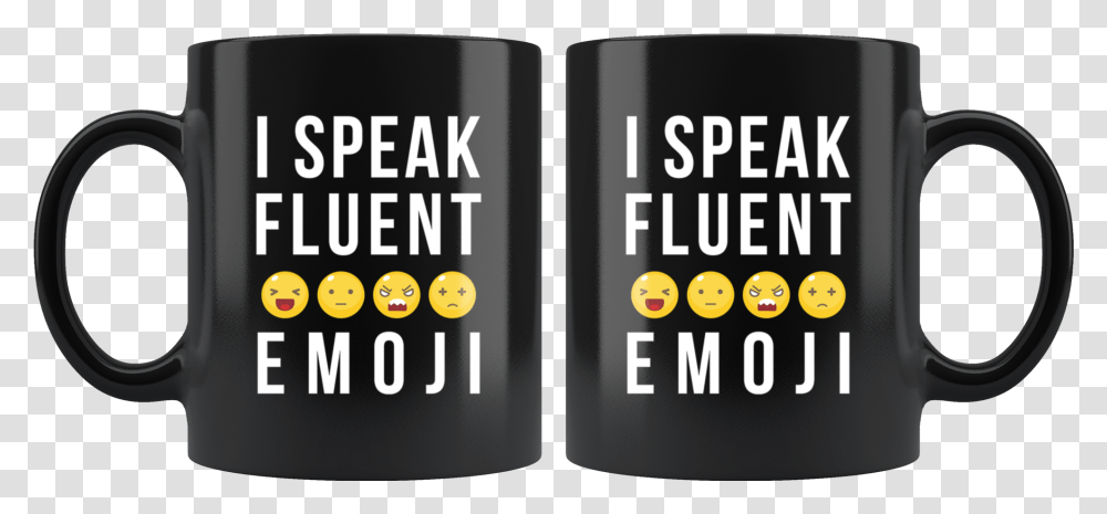 I Speak Fluent Emoji 11oz Black Coffee Mug Mug, Label, Beverage, Alcohol Transparent Png