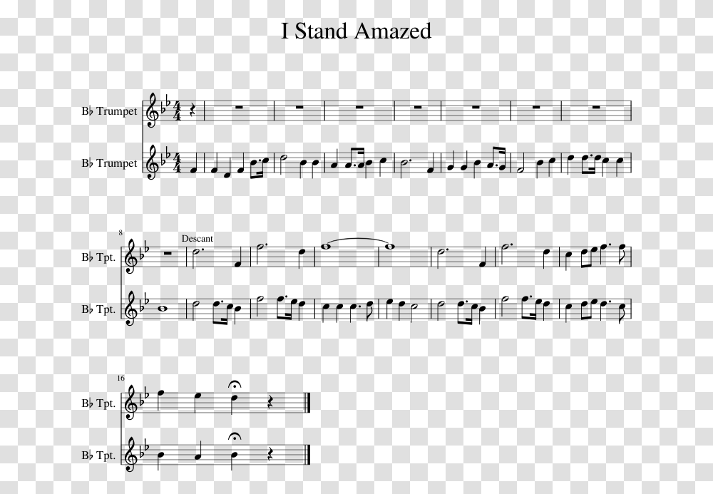 I Stand Amazed Sheet Music 1 Of 1 Pages Sheet Music, Gray, World Of Warcraft Transparent Png