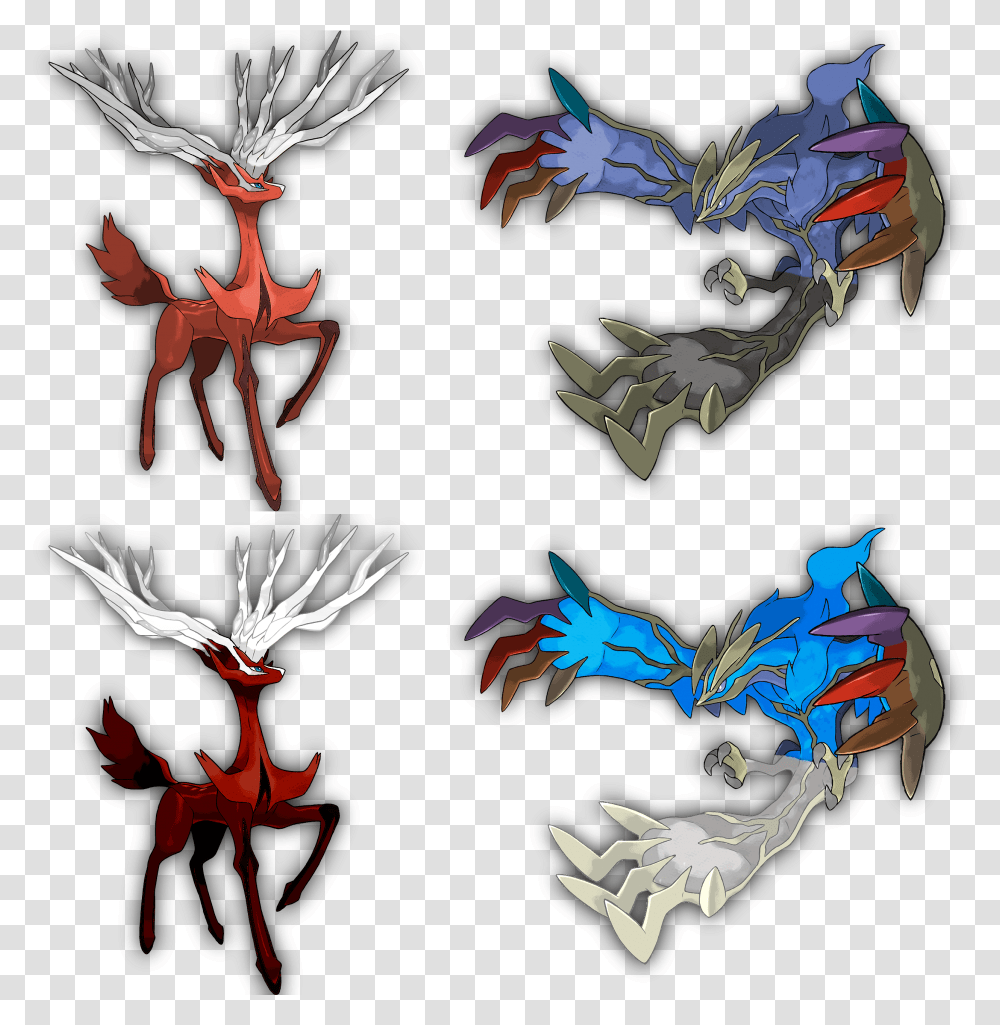 I Swapped The Colors Of Gen 6 Legends 57 Pokemon Xerneas And Yveltal Colour Swap, Dragon, Monitor, Screen, Electronics Transparent Png