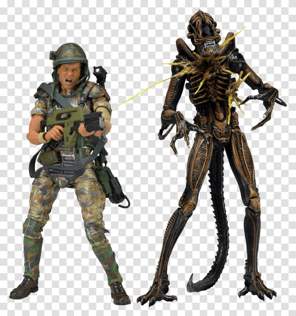 I Thought The Aliens Creatures Were Played By Normal Neca Aliens Hudson 2 Pack, Helmet, Apparel, Person Transparent Png