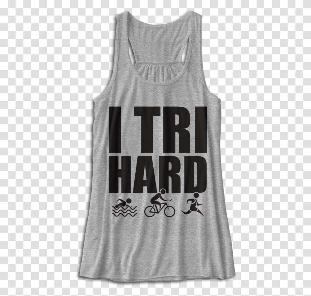 I Tri Hard Active Tank, Apparel, Tank Top, Undershirt Transparent Png