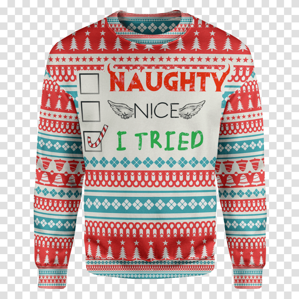 I Tried Christmas Sweater, Apparel, Sleeve, Long Sleeve Transparent Png