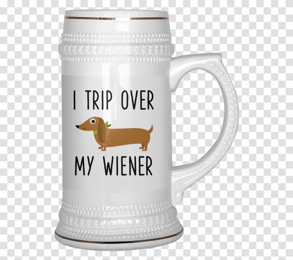 I Trip Over My Wiener Beer Stein Dachshund Dog Funny Fathers Day Mug Designs, Jug, Bird, Animal, Glass Transparent Png