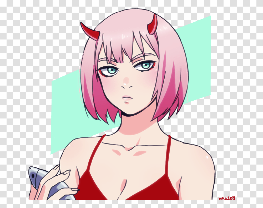 I've Been Thinking A Lot About Zero Two With A Bob Anime, Person, Human, Comics, Book Transparent Png