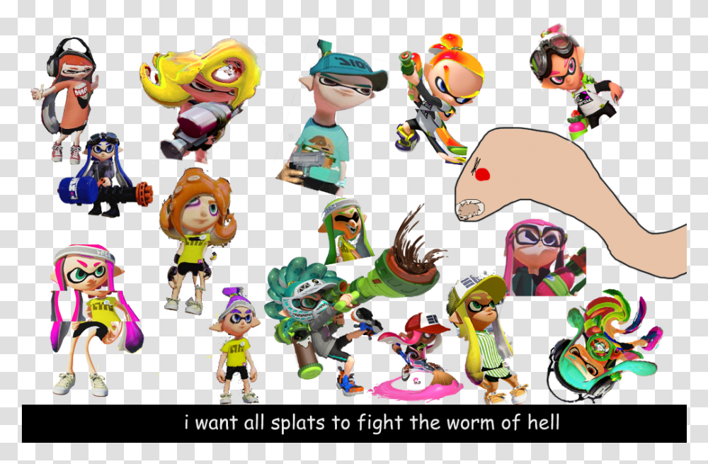 I Want All Splats To Fight The Worm Of HellAnonymous Cartoon, Person, Helmet, Animal, Crowd Transparent Png