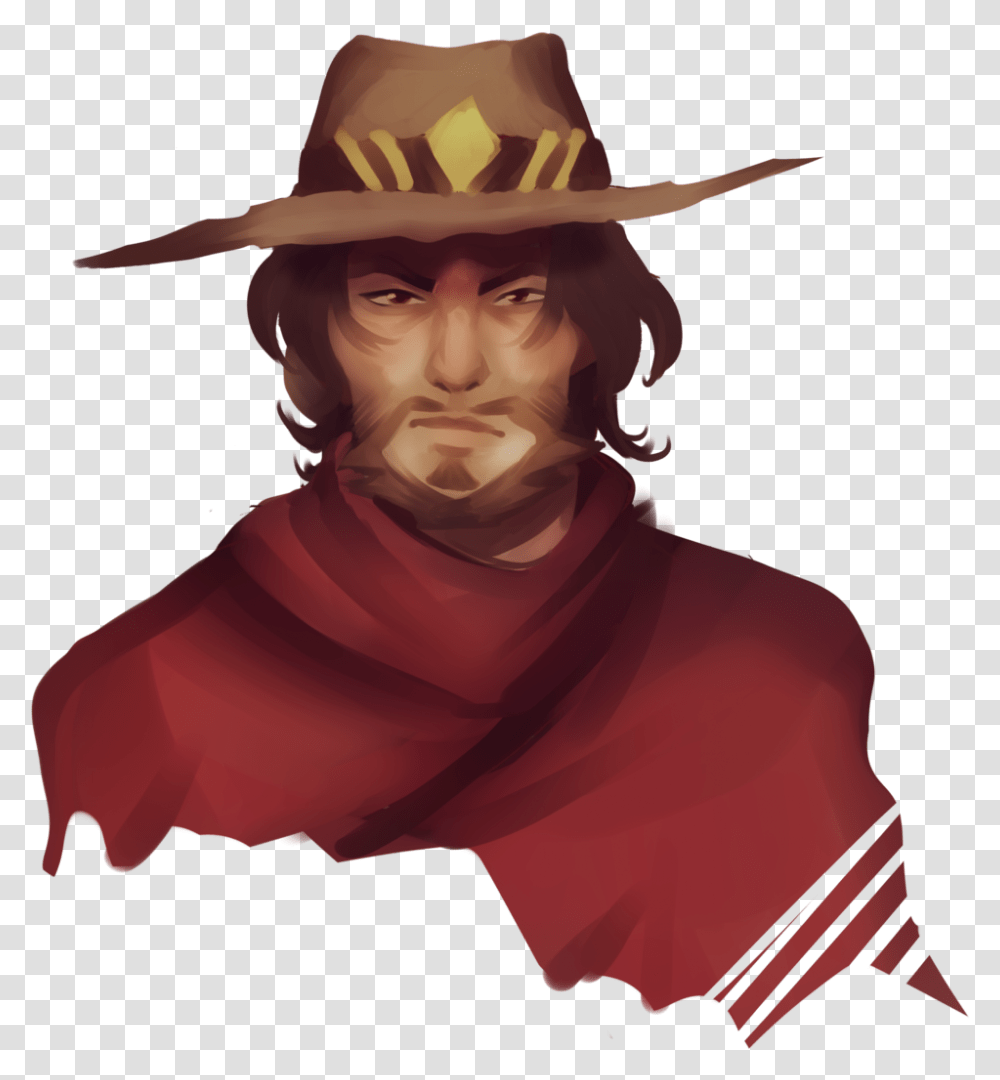 I Was Practicing New Painting Styles And Mcree Appeared Illustration, Apparel, Hat, Person Transparent Png