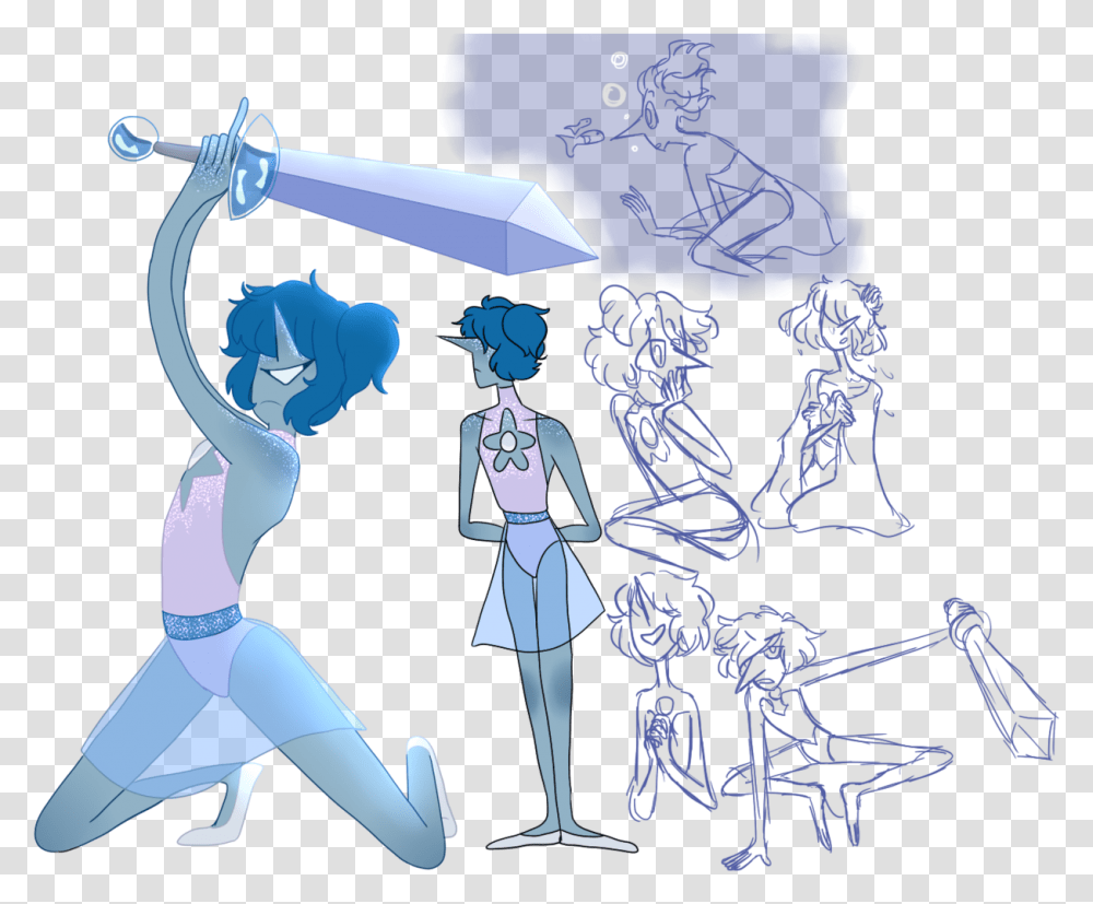 I Woke Up With The Idea Of A Crystal Gem Spy Blue Pearl Crystal Gem Steven Universe Blue Pearl, Person, Duel Transparent Png