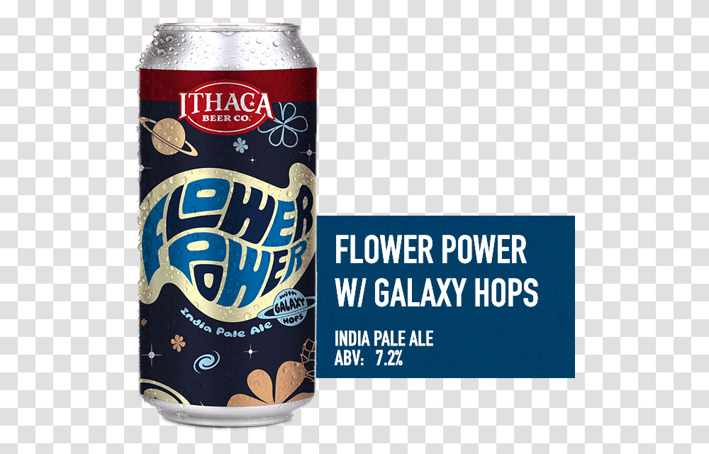 Ibc Beer Flavors Flowerpowergalaxy Ithaca Beer Co Flower Power With Galaxy Hops 4 Pack, Alcohol, Beverage, Drink, Tin Transparent Png