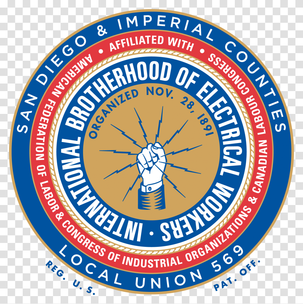 Ibew Local 569 Logo, Trademark, Badge, Label Transparent Png