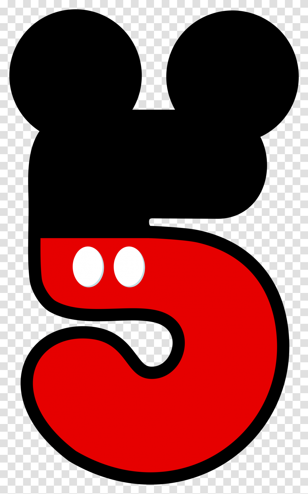 Ibke Qgicdla E Mickey Mouse Number 5, Alphabet, Ampersand Transparent Png