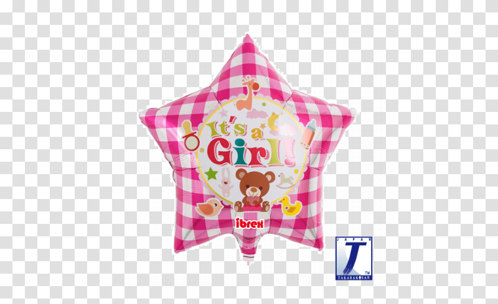 Ibrex Star 15 It's A Girl Gingham Red Unpackaged Patchwork, Text, Logo, Symbol, Trademark Transparent Png