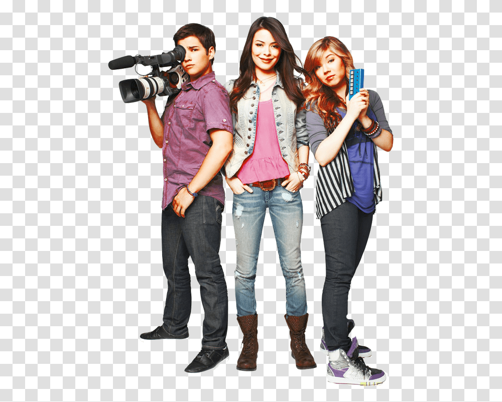 Icarly Carly Sam Freddie Icarly Carly Sam And Freddie, Person, Human, Photographer, Shoe Transparent Png