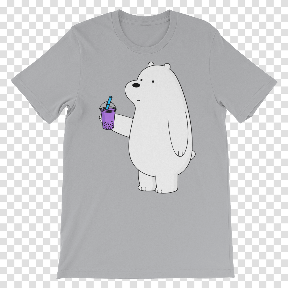 Ice Bear Likes Boba T Shirt, Clothing, Apparel, T-Shirt, Animal Transparent Png