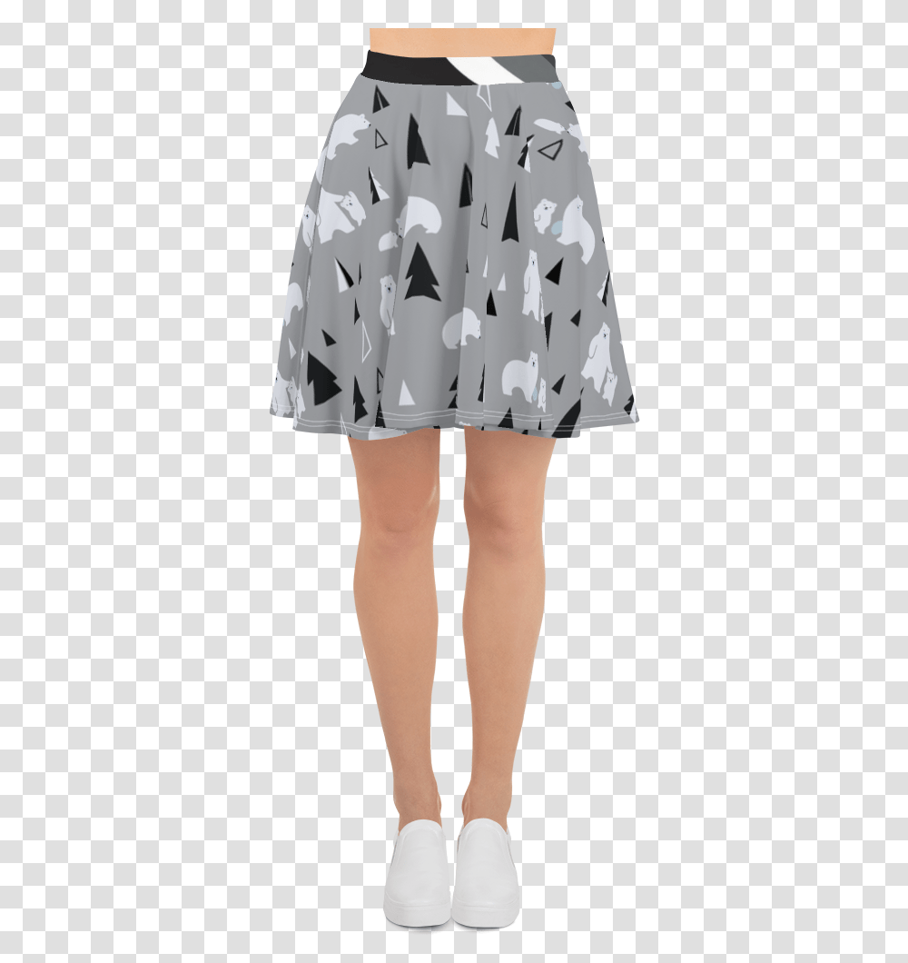 Ice Bear Pattern Skater Skirt Skirt, Clothing, Apparel, Person, Human Transparent Png