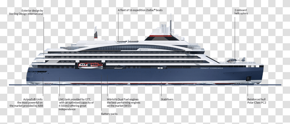 Ice Breaking Cruise Ship, Boat, Vehicle, Transportation, Yacht Transparent Png
