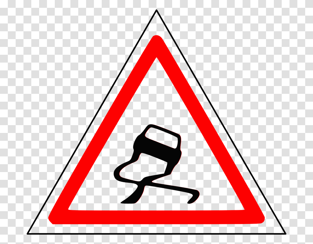Ice Clipart Icy Road, Triangle, Sign, Road Sign Transparent Png