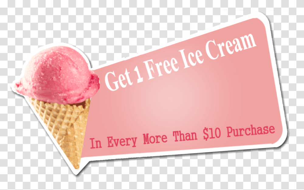 Ice Cream Banner Ice Cream Cone, Dessert, Food, Creme, Business Card Transparent Png