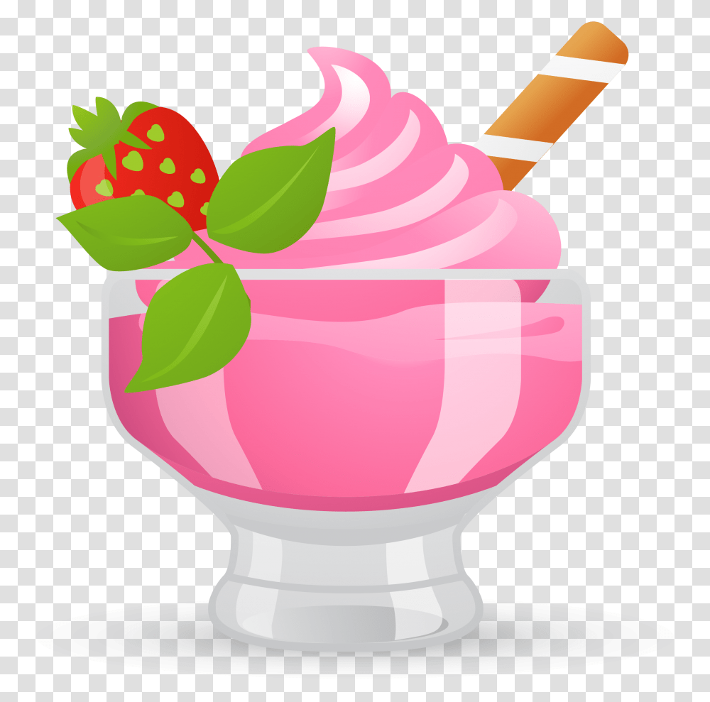 Ice Cream Bowl Vector Clipart Strawberry Ice Cream Icon, Dessert, Food, Creme, Sweets Transparent Png