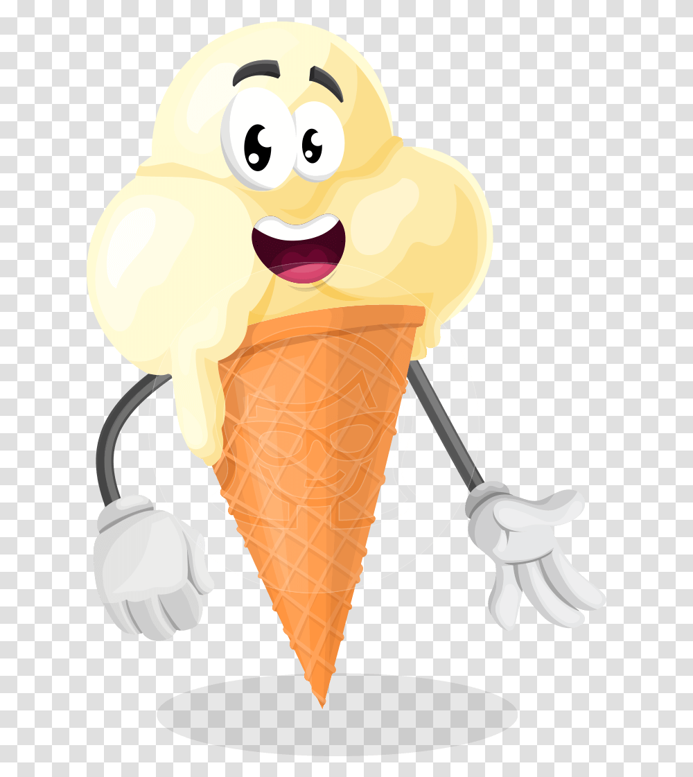 Ice Cream Cartoon Characters, Dessert, Food, Creme Transparent Png