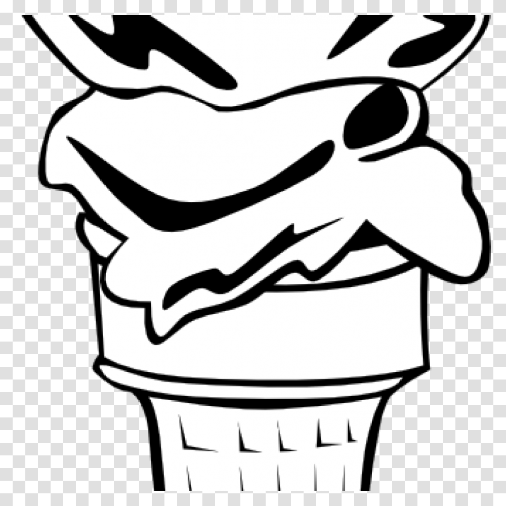 Ice Cream Clipart Black And White Clipart Free House Clipart, Stencil, Food, Dessert, Creme Transparent Png