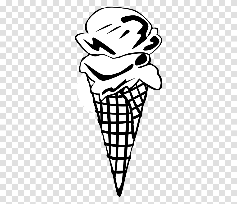 Ice Cream Clipart Black And White, Dessert, Food, Creme, Cone Transparent Png