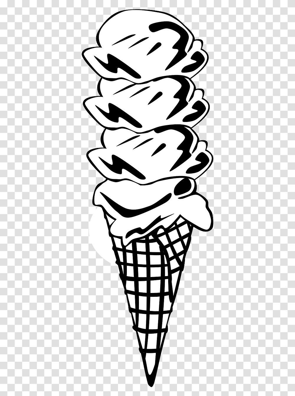 Ice Cream Cone Clip Art, Stencil Transparent Png