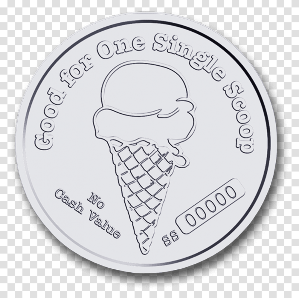 Ice Cream Cone, Dessert, Food, Creme, Coin Transparent Png