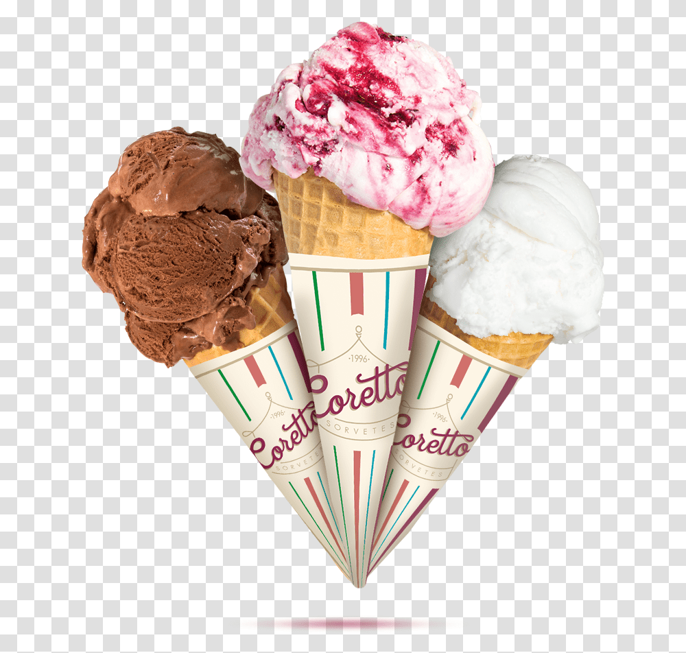 Ice Cream Cone, Dessert, Food, Creme Transparent Png